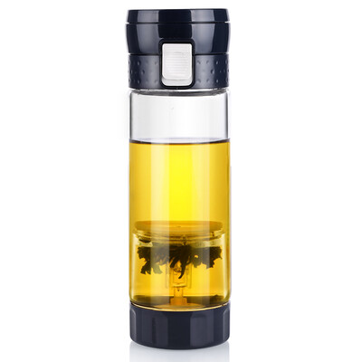 

Jingdong supermarket] green beads lvzhu 450ml controllable tea concentration high temperature anti-scalding anti-drop portable leakproof transparent office tea glass B663 brown