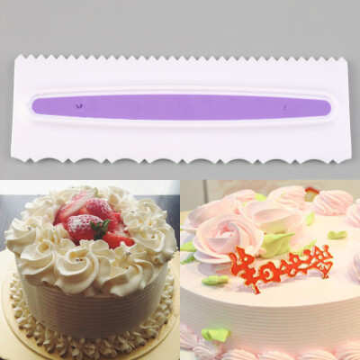 

Plastic Dough Fondant Scraper Cake Decorating Plain Smooth Jagged Edge