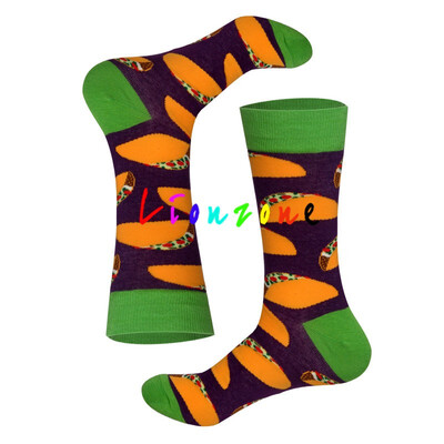

LIONZONE New Arrived Happy Socks Women Plus Size With Taco Avocado Doughnut Foods Design Calcetines Socks Funny Gift
