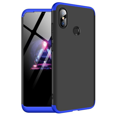 

MOONCASE Three-parts structure design Full Protection Hard Plastic Combination Case for Xiaomi Mi 8 Black Blue