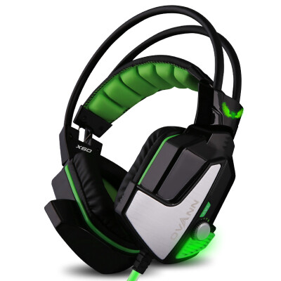 

Owen OVANN X60 shock 71-channel game video headset computer headset headset USB professional game competitive headset black green