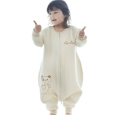

Tile baby sleeping bag baby autumn and winter folder cotton split legs sleeping bag children anti-kick was M code heart-shaped jacquard DL421M-2