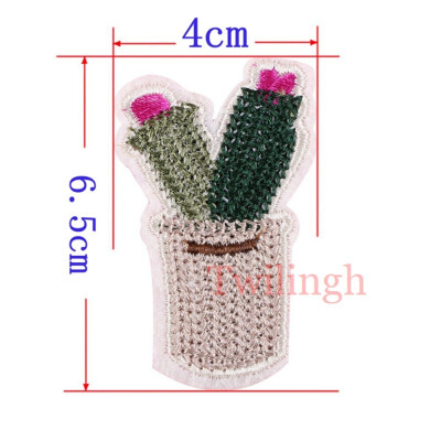 

1 Pcs Cartoon Patches Iron On Embroidered Patch Cactus Applique Sew Fabric Repair Clothes Patch Stickers Garment DIY Accessories