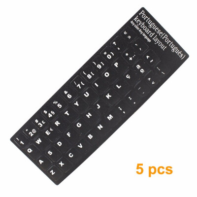 

5 pcs Pack Keyboard Stickers Russian French English Arabic Spanish Portuguese Letter Alphabet Layout Sticker for Laptop Desktop