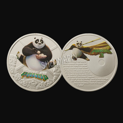 

American kung fu panda coin kung fu fighter coin movie cartoon gold coin lucky gift