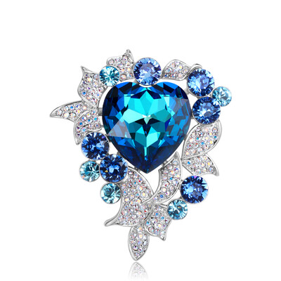 

Тихиро морской бриз (Findwind) Swarovski Elements синий кристалл мечта любовь кристалл брошь корсаж женских моделей высокого класса, чтобы отправить его подруга подарок
