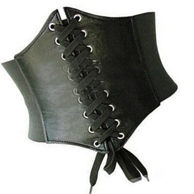 

Jingdong Supermarket Meng Si Ke MSEK WPD13667 Ms belt Korean version of the lace rivets wide waist sealed black