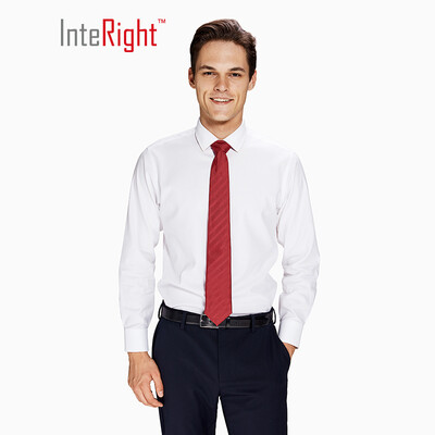 

INTERIGHT Mens Dress Business Korean Groom Marriage Workplace Dark Stripe Tie Red
