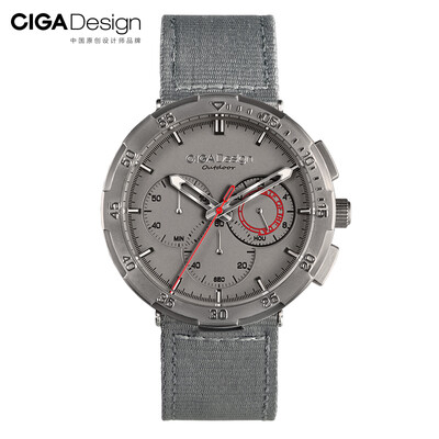 

CIGA Design watch O series fashion creative quartz watch 43mm male&female models three eye sports nylon belt O011-SISI-2