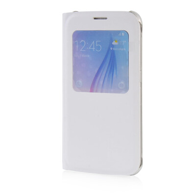 

MOONCASE High grade Leather Side Flip Pouch Shell Back ЧЕХОЛ ДЛЯ Samsung Galaxy S6 White