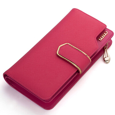 

AIM lady wallet wallet wallet female European&American trend sweet lady wallet card bag large capacity ladies handbag N101 rose red