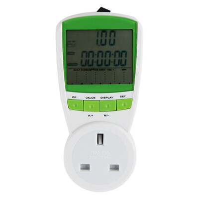 

Energy Power Meter Watt Volt Amp Frequency Monitor Analyzer 230V 50Hz White UK