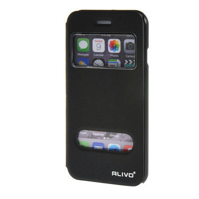 

MOONCASE Apple iPhone 6 Plus ( 5.5 inch ) чехол Double Window View Leather Flip Bracket Back чехол Cover Black