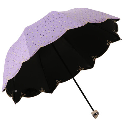 

Parkson umbrella embroidery sun protection sun umbrella sunscreen folding sun umbrella 5338 flower point jade incense taro purple