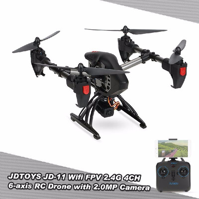 

DJI Despire CloneJDTOYS JD-11 Wifi FPV 24G 4CH 6-axis RC Drone with 20MP Camera Headless Mode Altitude Hold RC Quadcopter