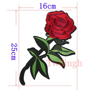 

1 Pcs Flower Patches Sequined Sticker Sew Iron On Patch Red Rose Flowers Applique Garment DIY Clothes Repair Badges For Wedding