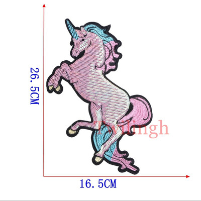 

1 pcslot Embroidered Patches Big Horse Red Rose Sequin Patch Iron On Fabric Badge Sew On Clothes Appliques DIY Wedding Stickers
