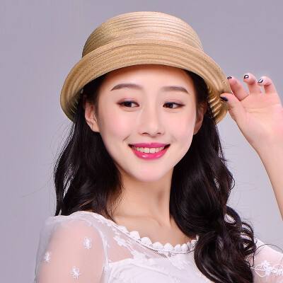 

Female Summer Sun Hat Aristocratic Ogan Yarn Berley-basin Cap Lady Breathable Sunscreen Cap Student Foldable Travel Hat B-7714