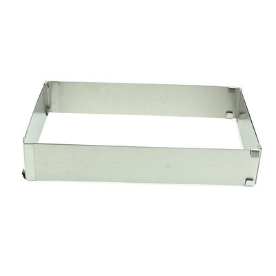 

UpperX 10" - 20" Adjustable Rectangle Scalable Steel Mousse Ring Cake Baking Mold Color Silver