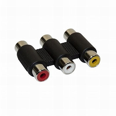 

Huayuan RCA adapter 3 RCA AV Audio Video Coupler Female To Female Adapter Connector