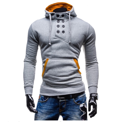 

Zogaa New Mens Hoodie Double-breasted Short Slim
