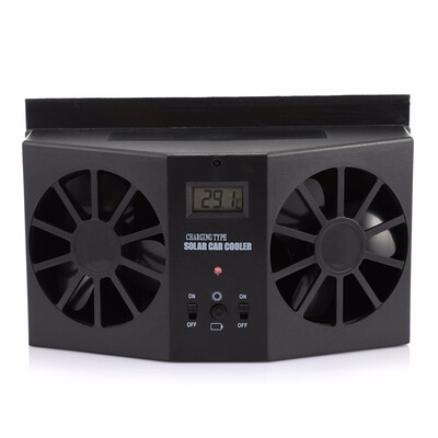 

Auto Ventilation Car Cooler Solar Powered Dual-mode Power Supply Exhaust Fan Outer solar panels multi-angle adjustable