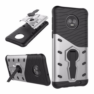 

Goowiiz Phone Case For Motorola Moto G6 2018G6 Plus 2018 Luxury Armor TPUPC Silicone Hard Bracket