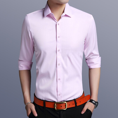 

Mens business casual shirts elastic body wrinkle resistant&ironing shirts