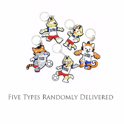 

2018 World Cup Mascot Keychain Zabivaka Alloy Pendant Football Fans Gift