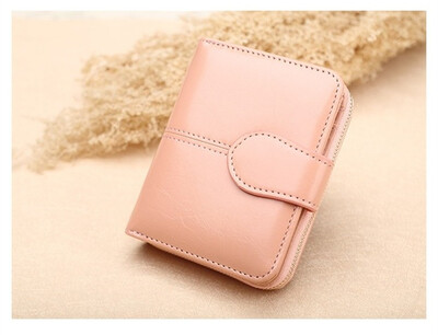 

Clutch female brand Bag wallet women zipper design mobile phone bags japanned PU lOil wax eather folder clutch Short paragraph