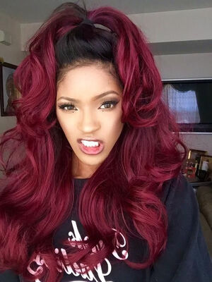 

T-top Hair Long Body Wave T1B99J Burgundy Ombre With Dark Roots 100 Virgin Human Hair Glueless Lace Front Wig With Baby Hair Ble