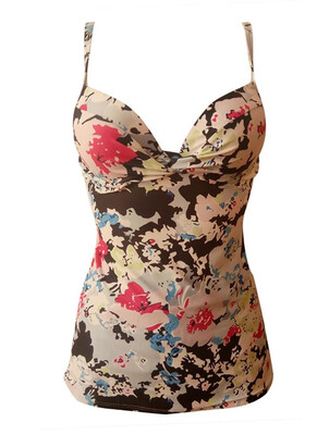 

2018 Women Flower Print Tankini Top Underwire Skirted Swimsuit Swimwear Bathing Suit