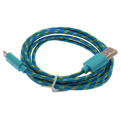 

Blue 2M USB Charger Sync Cable Adapter Braided Woven For Samsung HTC Iphone 82584