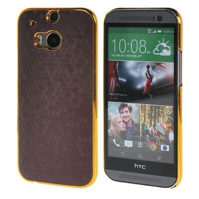 

MOONCASE Flash Flake Skin Gold Chrome Hard Back Case Cover for HTC One M8 Purple