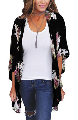 

Women New Floral Loose Kimono Cardigan Chiffon Coat Blouse Jacket