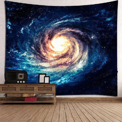

Galaxy Starry Star Earth Hanging Wall And Blanket Background Fabric Multipurpose Vintage Hippie Beach And Yoga Towel
