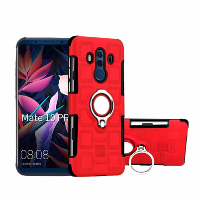 

SHS Phone Case For Huawei Mate 10 ProP9 Lite MiniMate Lite Pro Luxury Armor Ring Bracket Silicon TPU Lattice texture