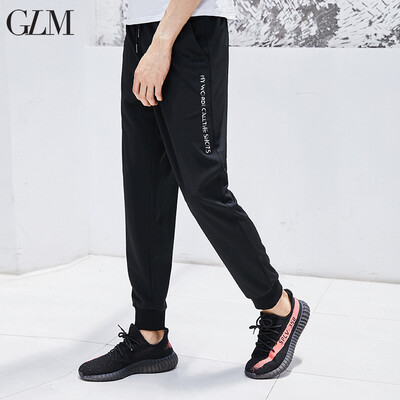 

GLM mens 2018 autumn new pants mens trousers youth embroidery pants sports pants mens casual pants black