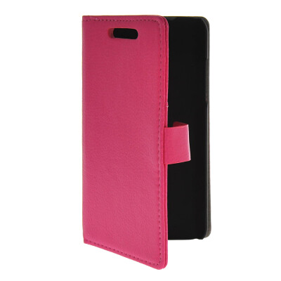 

MOONCASE Slim Leather Flip Wallet Card Pouch with Kickstand Shell Back Case Cover for HTC Desire 700 Hot pink