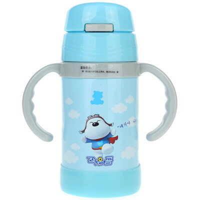 

small white bear children&39s stainless steel vacuum suction tube with handle insulation kettle 09116
