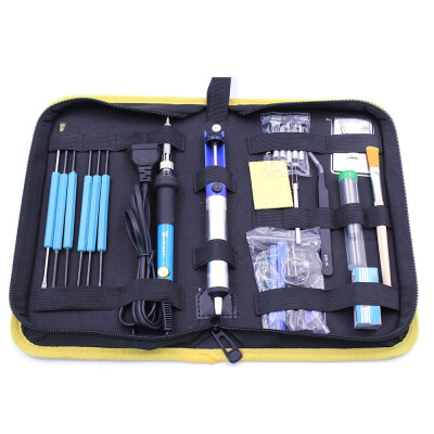 

Solder Iron 60W EU Plug 220V Adjustable Temperature Electric Soldering Kit 5pcs Tips Portable Welding Repair Tool Set