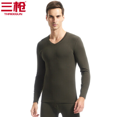 

Three guns thermal underwear men 2018 autumn&winter new products refreshing hair elastic thick cotton round neck v-neck long-sleeved couple autumn clothes long pants womens suit mens army green