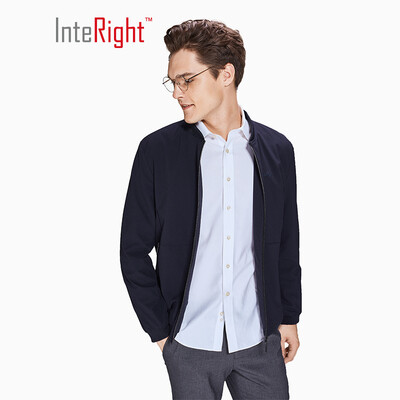 

INTERIGHT Mens Light Business Stand Collar Commuter Jacket Navy XL