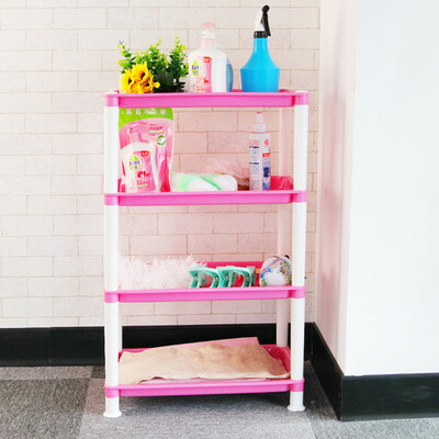

Camellia storage rack bathroom bathroom rack flat-bottom four-layer square frame kitchen debris finishing layer shelf 1801-A red
