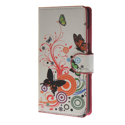 

MOONCASE Butterfly style Leather Wallet Flip Card Slot Stand Pouch чехол для Huawei Ascend P8 lite A02