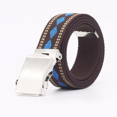 

Male&female youth Casual Rock&roll Metallic stripe Canvas belt