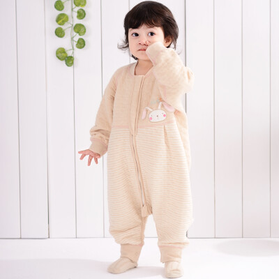 

Will Beilu WELLBER baby color cotton air layer long ears rabbit girl baby legs sleeping bag 95cm