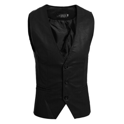 

Zogaa New Autumn Men's Leather Vest Slim Fashion Simple