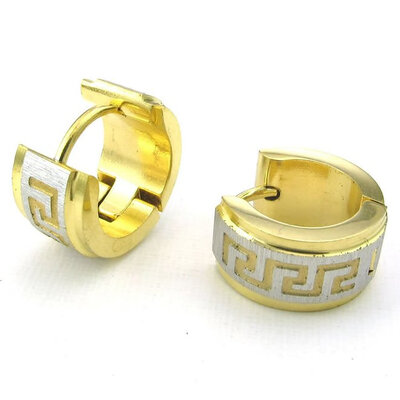 

Hpolw Mens Stainless Steel Stud Huggie Hoop Earrings Set Gold Silver