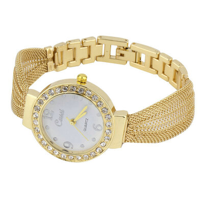 

Новая мода женщины девочка Bling браслета Кристалл наручные часы платье
